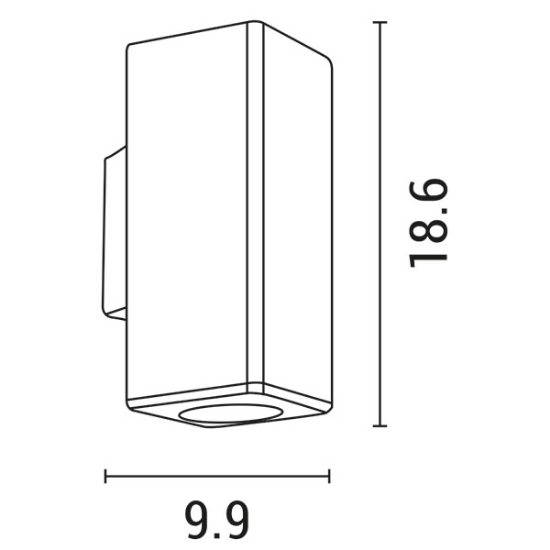 Imagine Aplica de perete pătrată up-down plastic 1xGU10 Max 7W alb Arte Illumina