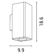 Imagine Aplica de perete pătrată up-down plastic 1xGU10 Max 7W cu cupru antic Arte Illumina