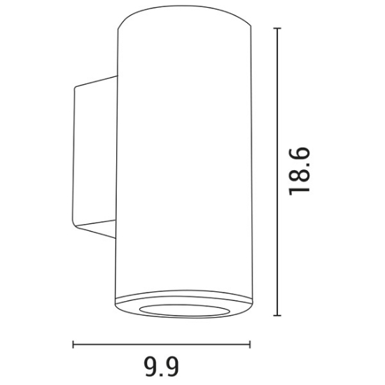 Imagine Aplica de perete rotund up-down plastic 1xGU10 Max 7W gri Arte Illumina