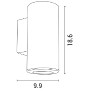 Imagine Aplica de perete rotund up-down plastic 1xGU10 Max 7W cu bronz antic Arte Illumina