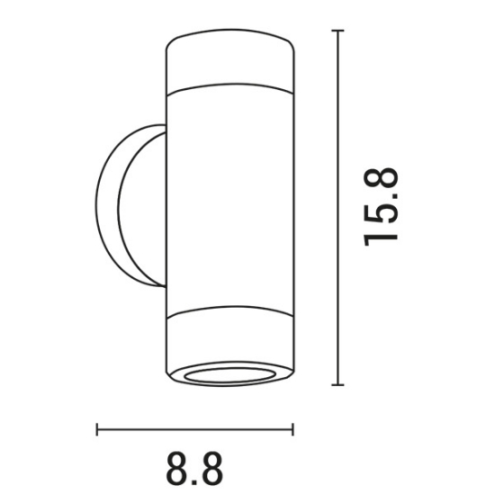 Imagine Aplica de perete plastic rotativ round updown 2xGU10 max 5W 73x113x152mm IP65 negru Arte Illumina
