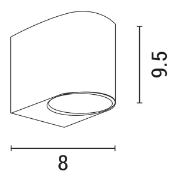 Imagine Aplica de perete ovală GU10 Max 5W 80X70X90mm IP54 neagră Arte Illumina