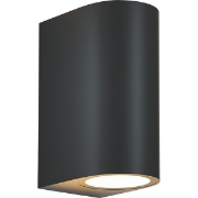 Imagine Aplica de perete ovală 2xGU10 Max 5W 90x70x147mm IP65 Negru Arte Illumina