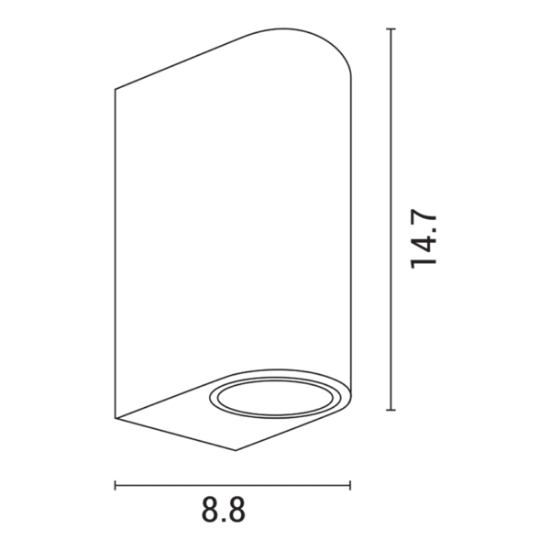 Imagine Aplica de perete ovală 2xGU10 Max 5W 90x70x147mm IP65 Negru Arte Illumina
