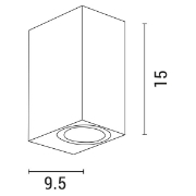 Imagine Aplica de perete Updown pătrată 2XGU10 Max 5W 147X70X90mm IP65 Alb Arte Illumina