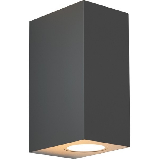 Imagine Aplica de perete Updown pătrată 2XGU10 Max 5W 147X70X90mm IP65 Grafit Arte Illumina