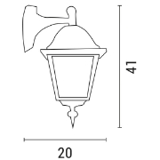 Imagine Aplica de perete din aluminiu pătrată cu iluminare în jos E27 neagră Arte Illumina