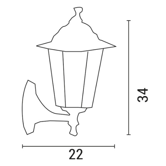 Imagine Aplica de perete hexagonal din aluminiu E27 neagră Arte Illumina