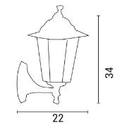 Imagine Aplica de perete hexagonal din aluminiu E27 bronz Arte Illumina