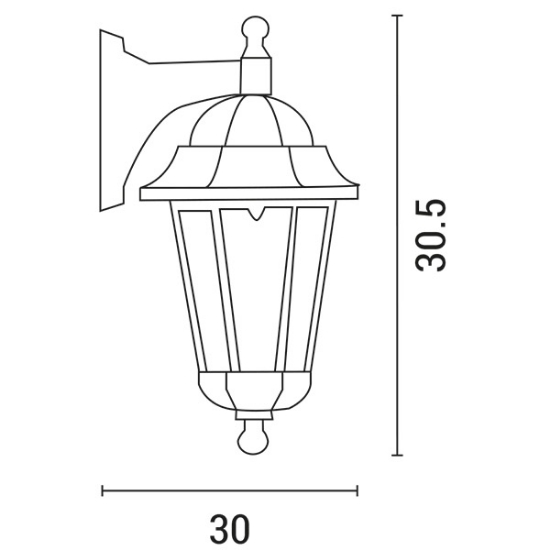Imagine Aplica de perete hexagonal din aluminiu, orientată în jos E27 neagră Arte Illumina