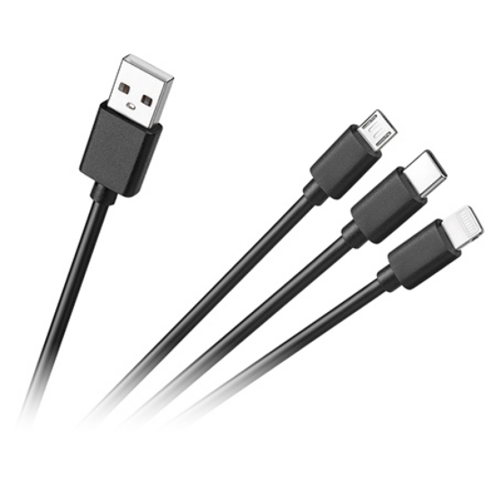 Imagine CABLU USB 3 IN 1 MICRO / C / LIGHTNING 1.2M C