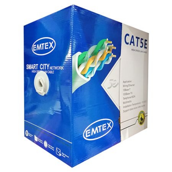 Imagine CABLU FTP CAT 5E CUPRU 24AWG 0.52MM 305M EMTEX