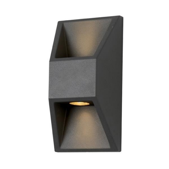 Imagine Aplicație din aluminiu 2x1W 164x82x54.5mm grafit Arte Illumina