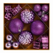 Imagine SET ORNAMENTE PLASTIC DE CRACIUN / VIOLET - 30P.