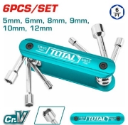 Imagine TOTAL - SET 6 BUC CHEI TUBULARE CU MANER, 5mm, 6mm, 8mm, 9mm, 10mm, 12mm