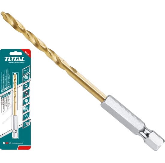 Imagine TOTAL - BURGHIU CU CAP BIT PRINDERE HEXAGONALA HSS 3MM