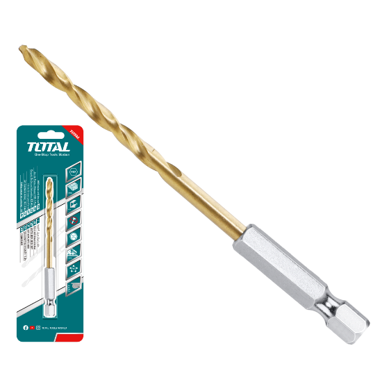 Imagine TOTAL - BURGHIU CU CAP BIT PRINDERE HEXAGONALA HSS 4MM