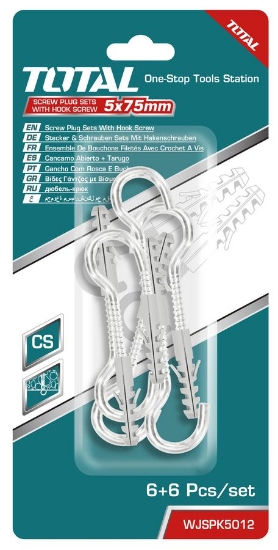 Imagine TOTAL - SET DIBLURI CU SURUBURI TIP CARLIG  5.0X75MM - DIBLU-8X40MM - 6BUC