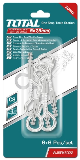 Imagine TOTAL - SET DIBLURI CU SURUBURI CU OCHI INCHIS 5.0X75MM - DIBLU - 8X40MM - 6BUC