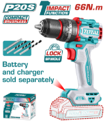 Imagine TOTAL - MASINA DE GAURIT CU PERCUTIE - 20V - 66N.m MOTOR FARA PERII (NU INCLUDE ACUMULATOR)