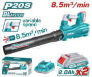 Imagine TOTAL - SUFLANTA - 8.5M3/MIN - LI-ION - 20V (INCLUDE 2 ACUMULATORI SI 1 INCARCATOR)