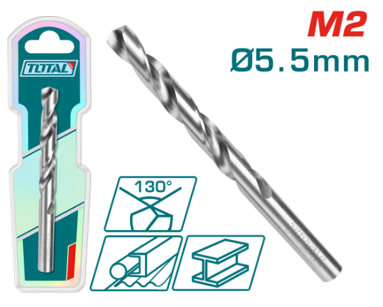 Imagine TOTAL - BURGHIU PENTRU METAL M2 HSS - 5.5MM (INDUSTRIAL)