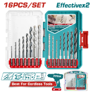 Imagine TOTAL - SET BURGHIE PENTRU METAL/BETON/LEMN 16 BUC