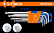 Imagine WADFOW - SET 9 CHEI IMBUS HEXAGONALE - CAP BILA - 1.5-10MM, CR-V