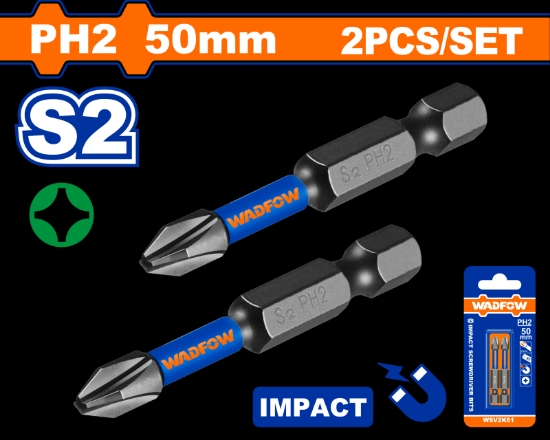 Imagine WADFOW - SET BITI IMPACT PH2 50MM - 2 BUC