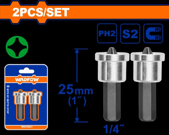Imagine WADFOW - SET BITI CU OPRITOR PH2 25MM - 2 BUC