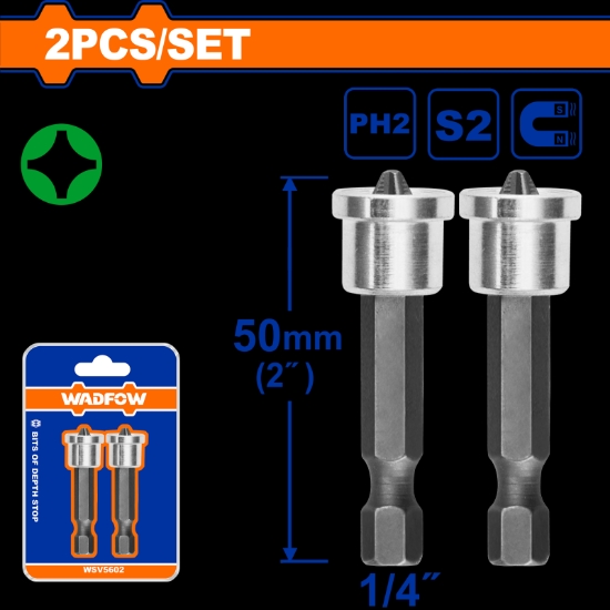 Imagine WADFOW - SET BITI CU OPRITOR PH2 50MM - 2 BUC