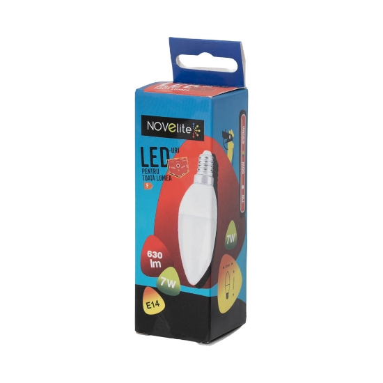 Imagine Bec LED LUMANARE 7W E14 6400K – NOVELITE