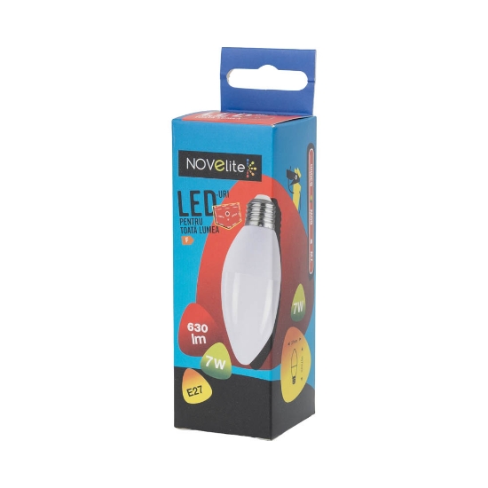 Imagine Bec LED LUMANARE 7W E27 3000K – NOVELITE