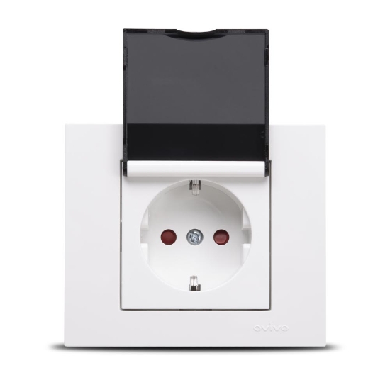 Imagine Priză Schuko cu capac 16A alb Grano - OVIVO | 400-010300-243