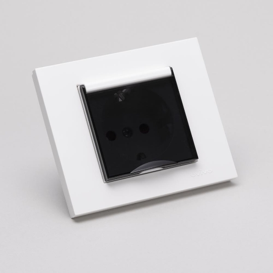 Imagine Priză Schuko cu capac 16A alb Grano - OVIVO | 400-010300-243