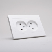 Imagine Priză dublă Schuko 16A alb Grano - OVIVO | 400-010300-908