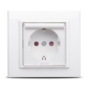 Imagine Priză Schuko cu capac 16A alb Mina - OVIVO | 401-010300-243