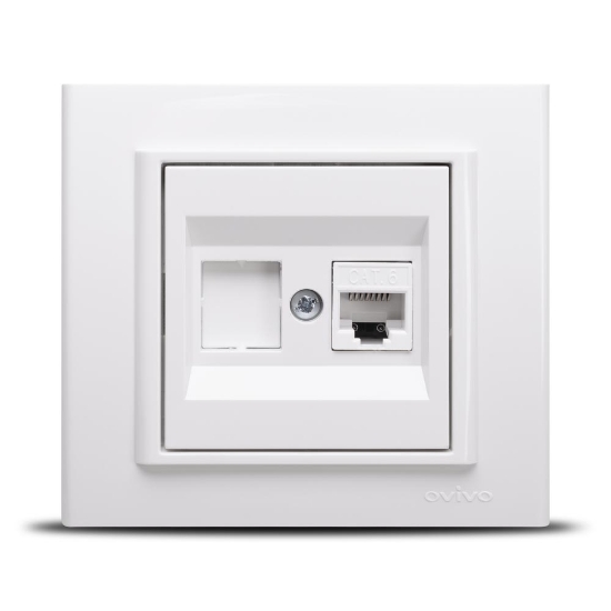 Imagine Priză date RJ45 Cat6 alb Mina - OVIVO | 401-010300-229