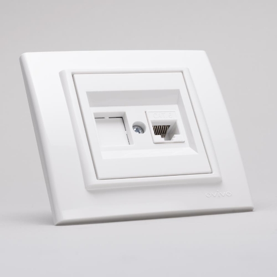 Imagine Priză date RJ45 Cat6 alb Mina - OVIVO | 401-010300-229