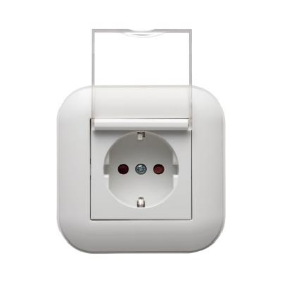 Imagine Priză Schuko cu capac 16A alb Loft - OVIVO | 404-010301-243