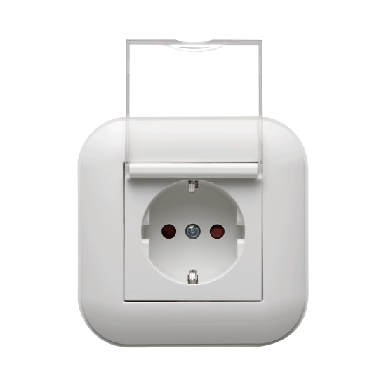 Imagine Priză Schuko cu capac 16A alb Loft - OVIVO | 404-010301-243
