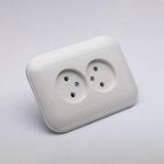 Imagine Priză dublă Schuko 16A alb Loft - OVIVO | 404-010301-908