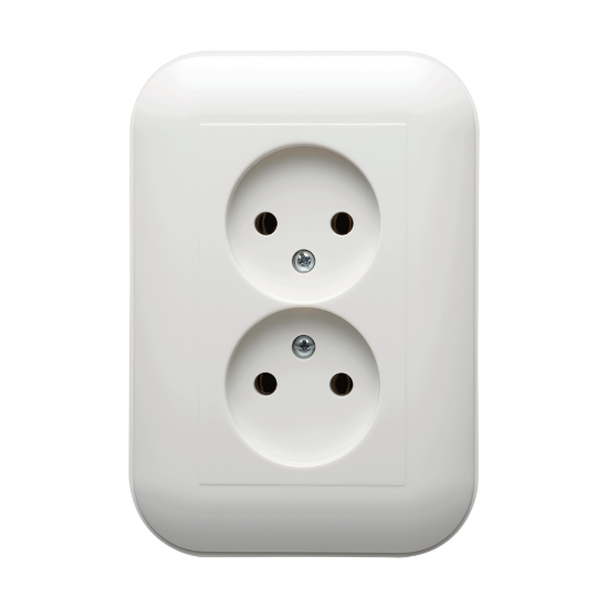 Imagine Priză dublă Schuko 16A alb Loft - OVIVO | 404-010301-908