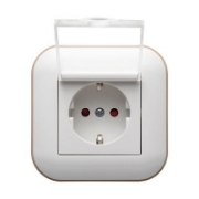 Imagine Priză Schuko cu capac 16A alb/Kraft Loft - OVIVO | 404-010306-243