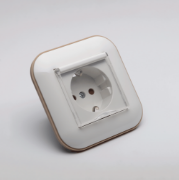 Imagine Priză Schuko cu capac 16A alb/Kraft Loft - OVIVO | 404-010306-243
