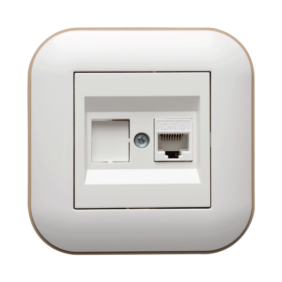 Imagine Priză date RJ45 Cat6 alb/Kraft Loft - OVIVO | 404-010306-229