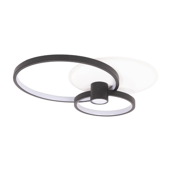 Imagine Plafoniera Horus LED 65W IP20, negru+auriu, Erste