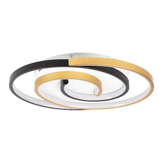 Imagine Plafonieră Trim 30W 42cm 3000-6500K, negru+auriu, Erste