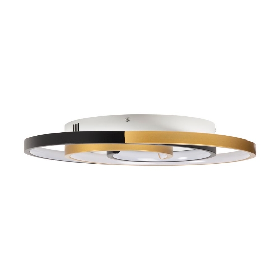 Imagine Plafonieră Trim 30W 42cm 3000-6500K, negru+auriu, Erste