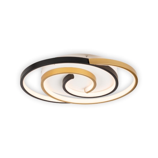 Imagine Plafonieră Trim 30W 42cm 3000-6500K, negru+auriu, Erste